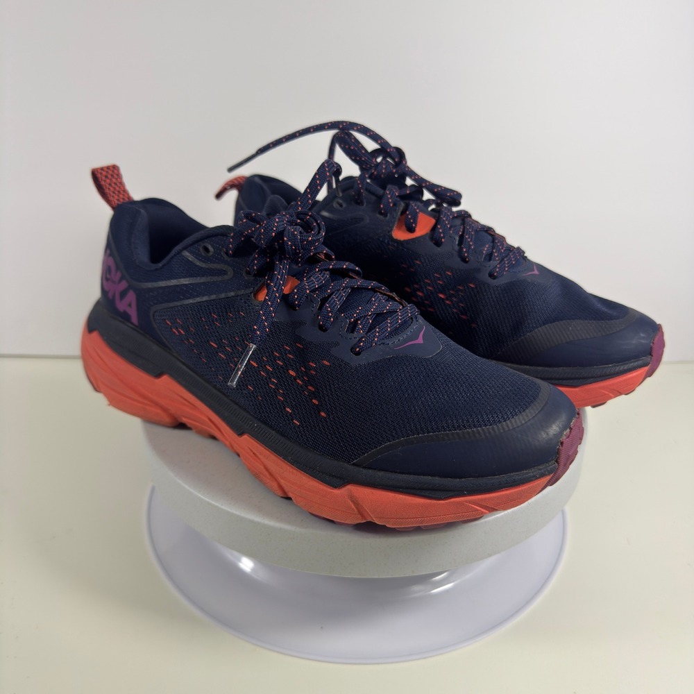 Hoka Challenger ATR 6 Womens Trail Running Shoes Navy Orange Purple Sneakers 8.5 - Picture 5 of 14